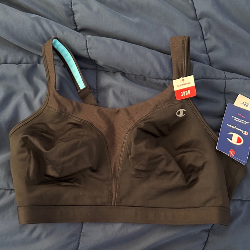 Champion Women's Black and Blue Sports Bra